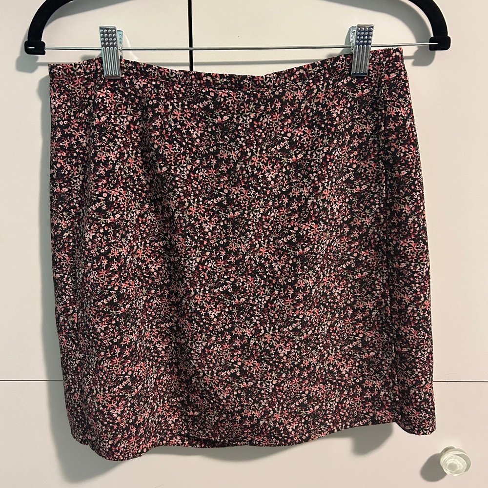 Vintage Ditsy Floral Assymetrical Wrap Mini Skirt Size Medium